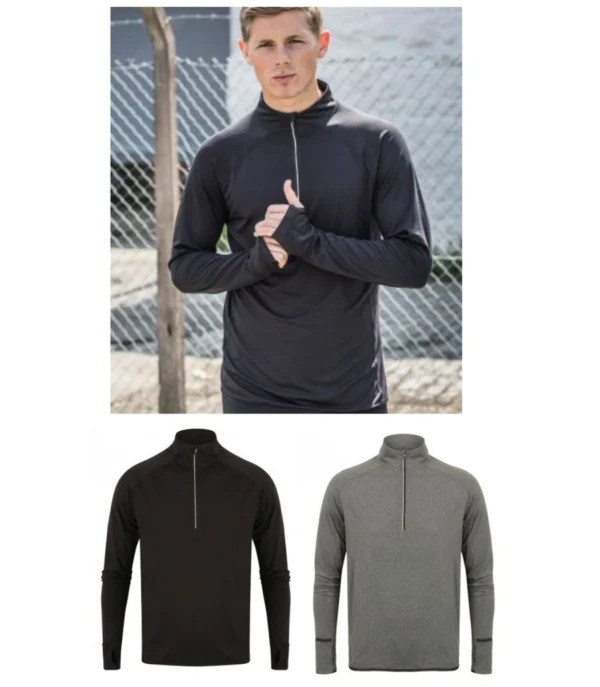 TL562 Tombo Long Sleeve Zip Neck Performance Top
